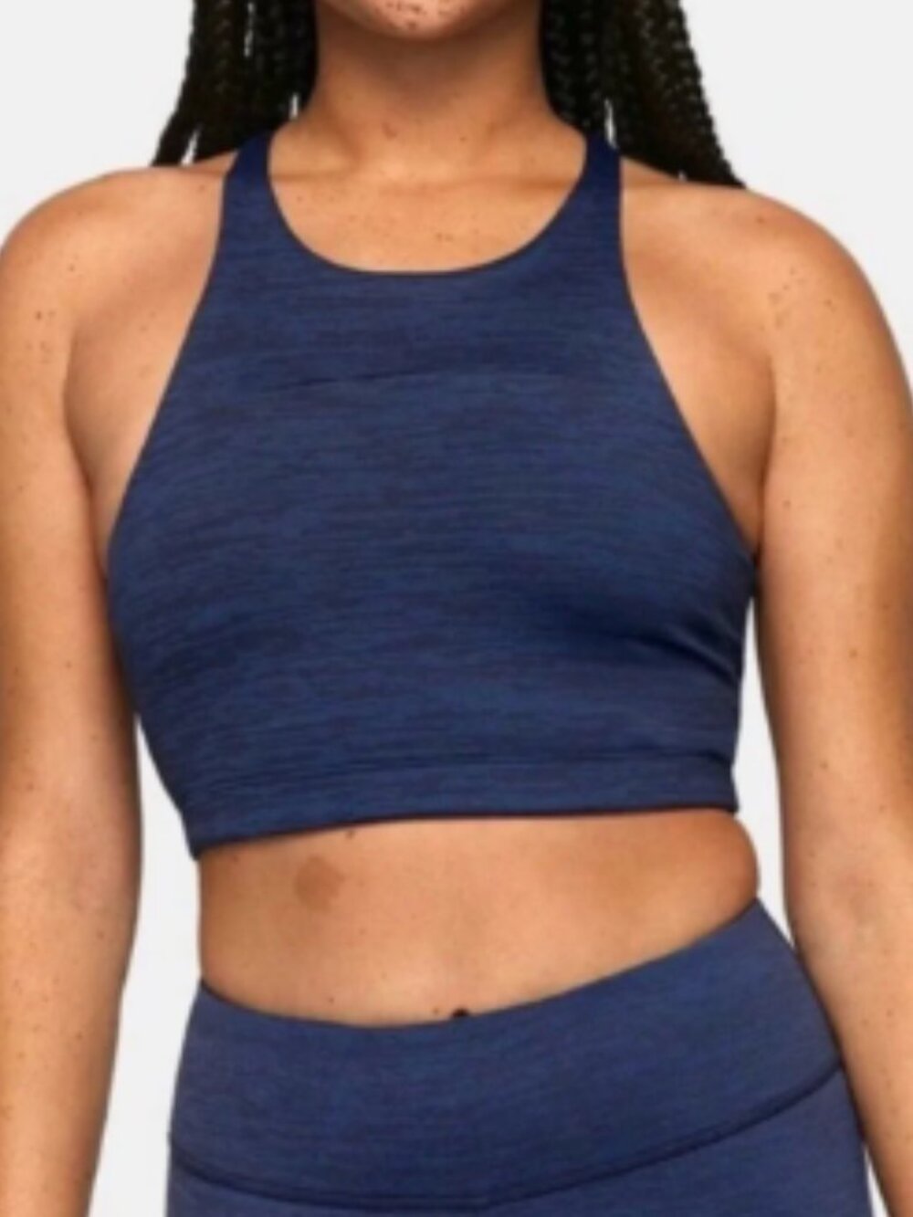 Outdoor Voices Baltic Tech Sweat Move Free Crop Tank Top, Navy Blue - Size XS